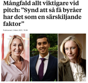 Mångfald allt viktigare vid pitch: ”Synd att så få byråer har det som en särskiljande faktor”